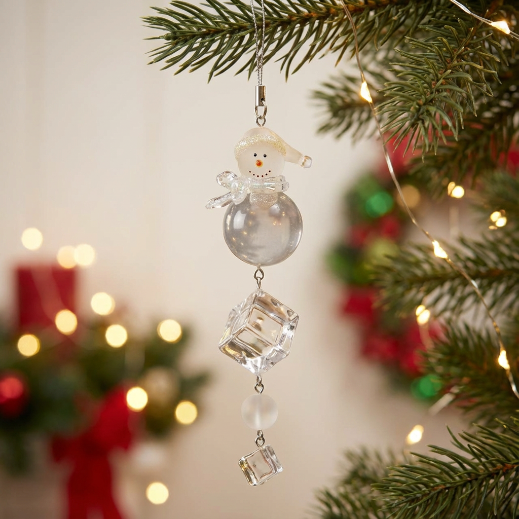 Acrylic Snowman Ornament – Christmas Hanging Decor