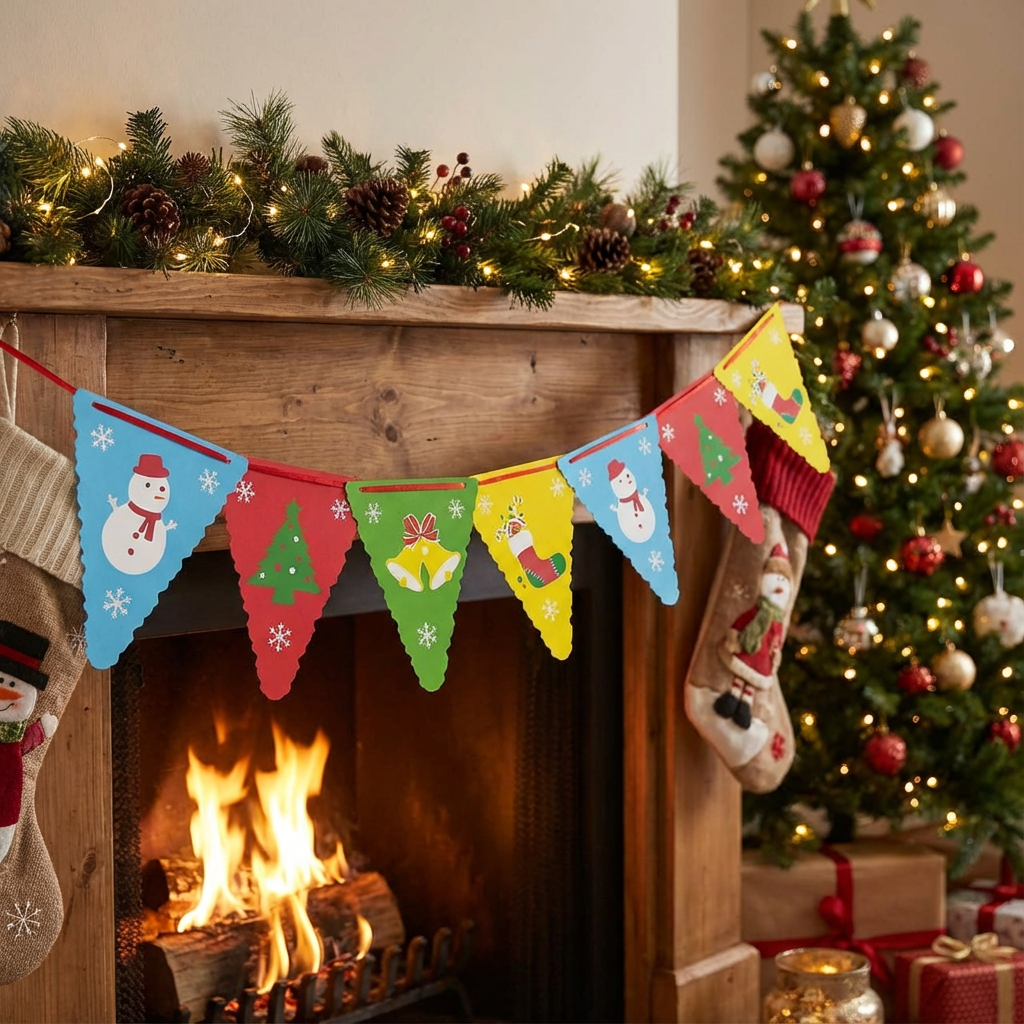 Christmas-Themed Bunting Banner