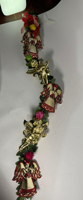 Christmas Decorative Garland with Angels & Floral Accents