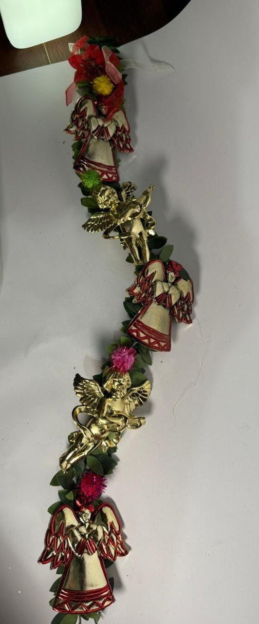 Christmas Decorative Garland with Angels & Floral Accents