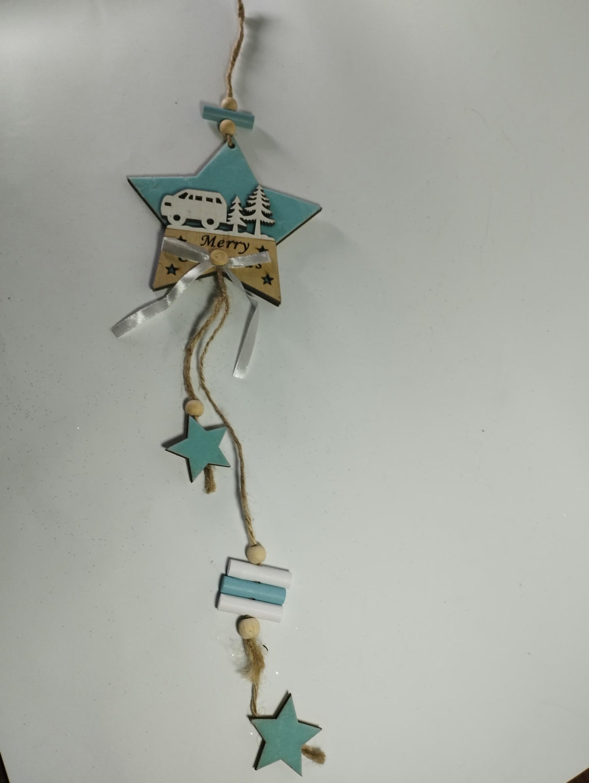 Wooden Christmas Hanging Decoration – Blue Theme