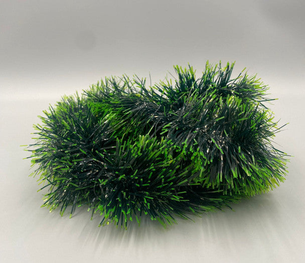 Green & Snowy Tinsel Twist Garland for Christmas
